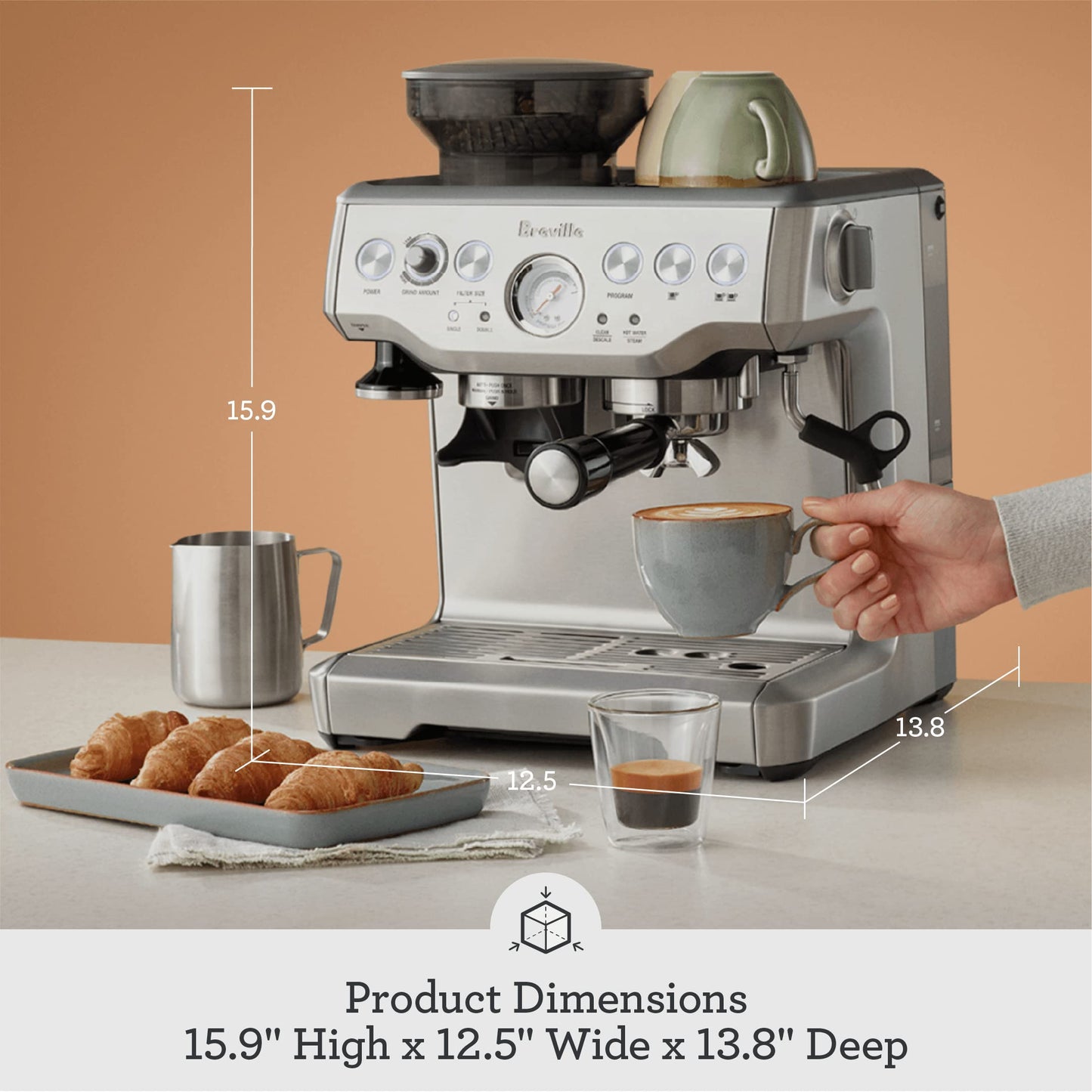 Breville Barista Express Espresso Machine BES870XL, Brushed Stainless Steel (Offered at Amazon)