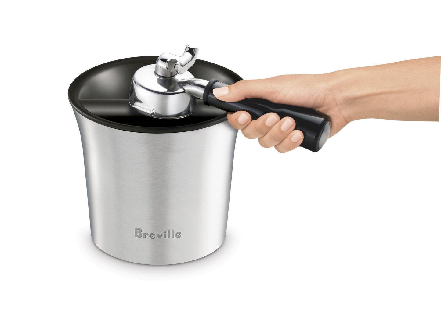 Breville BCB100 Knock Box, Die-cast Espresso Machine Accessory, Silver