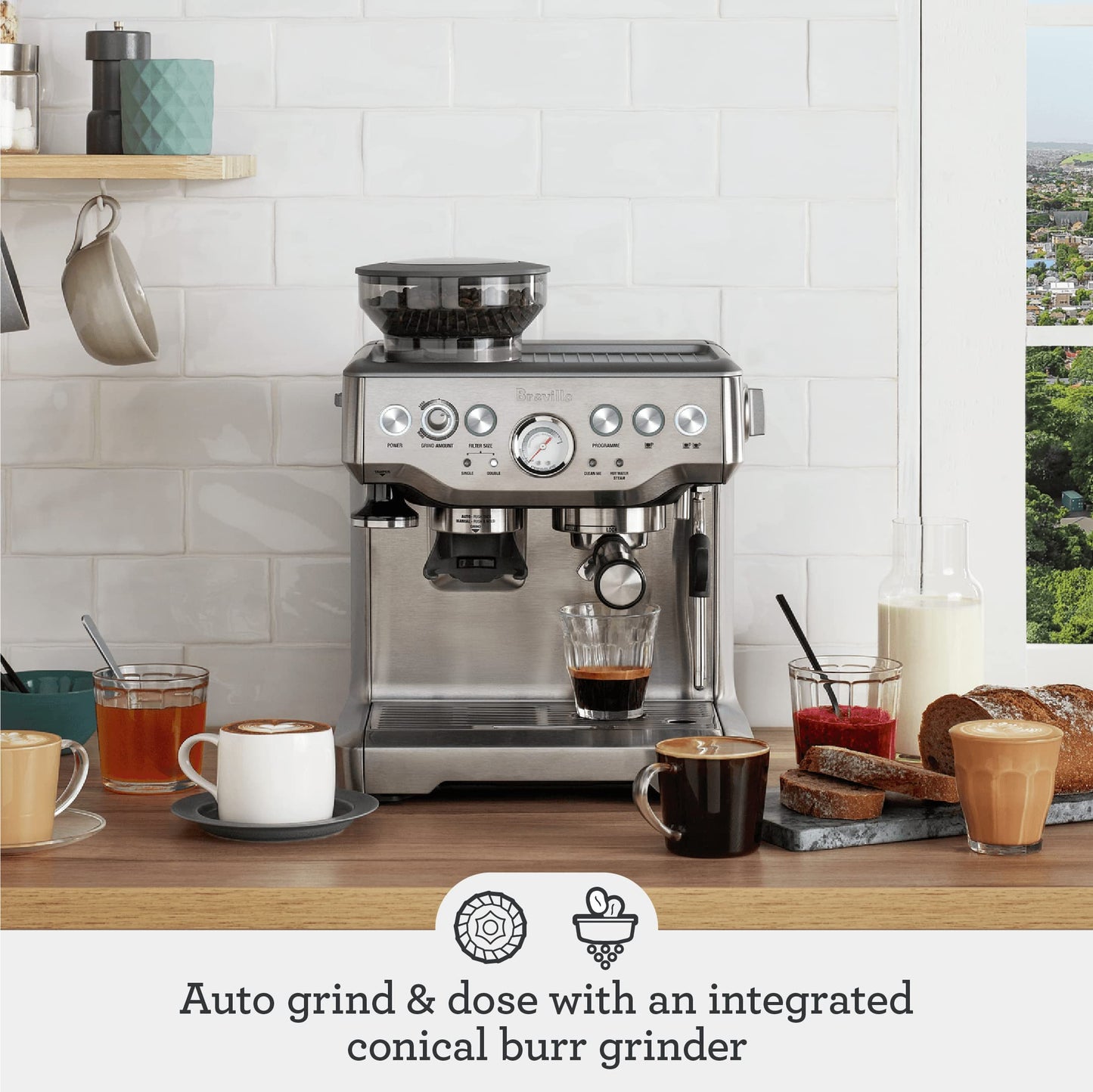 Breville Barista Express Espresso Machine BES870XL, Brushed Stainless Steel (Offered at Amazon)