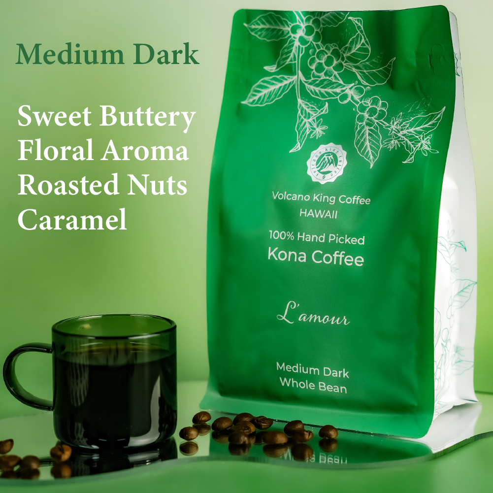 L'amour - Sweet Nutty Aroma - 100% Kona Coffee ROASTED TO ORDER